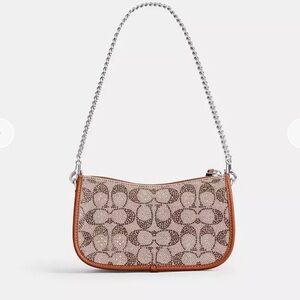 New with tags COACH Swinger Bag 20 with chain Crystal Signature Jacquard